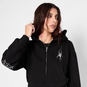 Mary Wyatt London Spinerette Cropped Zip Hoodie | XL